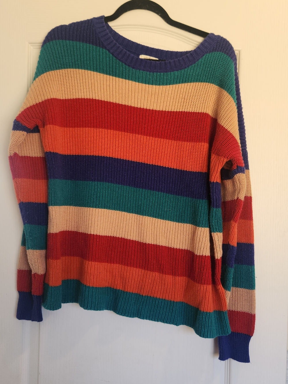 Umgee Multicolor Striped Crewneck Sweater M Euc